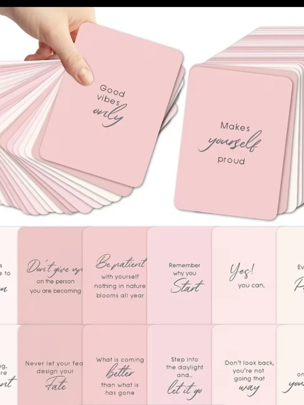 Inspirational Pink Affirmation Card Deck